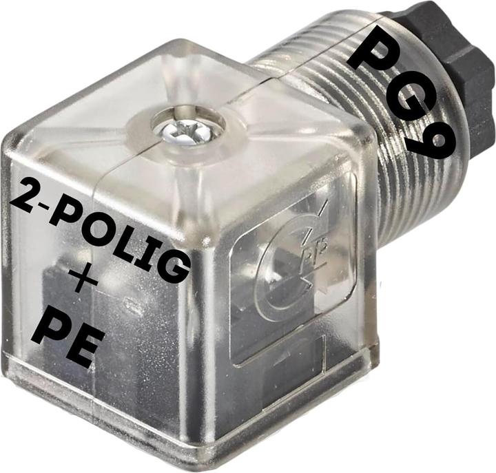 Produktbild Kalitec 3 Stück Ventilstecker Bauform A I 3 polig 24V transparent mit Beschaltung I PG9 I LED + Vari