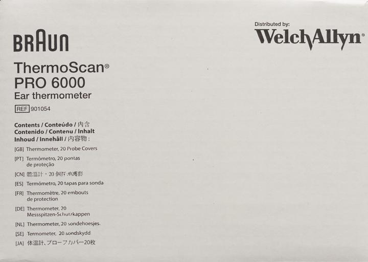 Actual product image Welch Allyn Braun ThermoScan PRO 6000 Ear Thermometer (Ear)