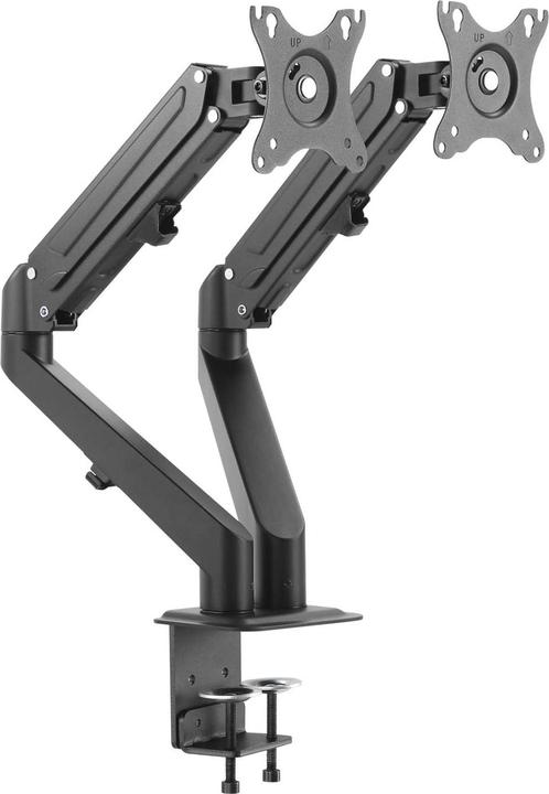 Produktbild Wiltec Doppel Monitorhalterung Gasdruckfeder 2 Monitore 17-27" Tischhalter VESA (Tisch, 27")