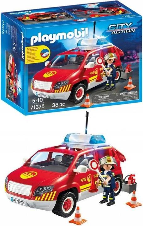 Productafbeelding Playmobil 71375 Brandweerauto met licht en geluid (71375, Playmobil Stad Actie)
