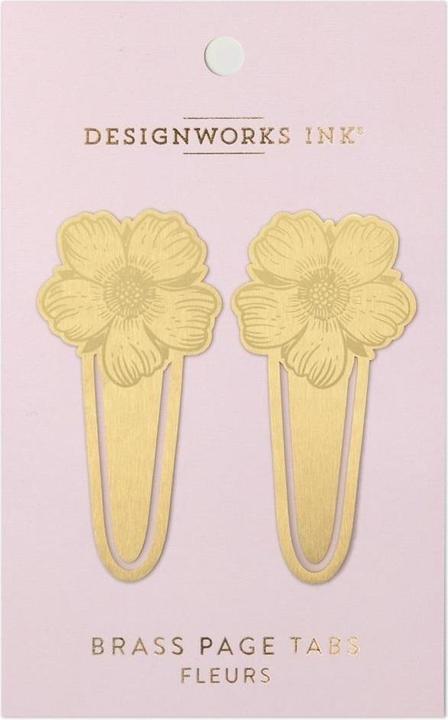 Designworks Brass Page Tabs - Fleurs