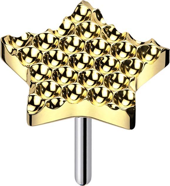 Image du produit Star Piercing Threadless pointillé de diamant étoile plaqué or (Titane G23, sans laiton)
