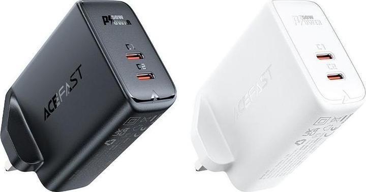 Image du produit Acefast GaN charger (UK plug) 2x USB Type C 50W, Power Delivery, PPS, Q3 3.0, AFC, FCP (A32 UK) (50 W)