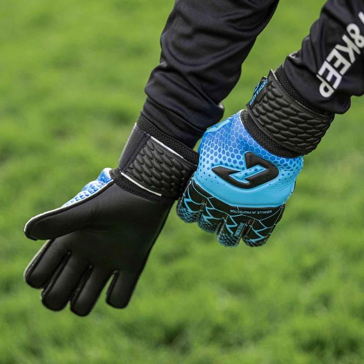 Produktbild Catch & Keep Fussballhandschuhe Kralle Protector Gr. 4 Blau Torwart Keeper Goalie Handschuhe (4)