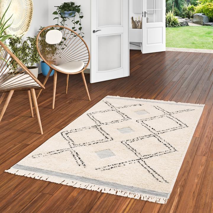 Produktbild Pergamon In & Outdoor Teppich Shaggy Sylt Rauten (120 x 170 cm)