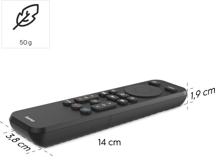 Image du produit Hama Télécommande, f. TV + bouton Netflix, Prime Video, Disney+, programmable (Télécommande universelle, Infrarouge)