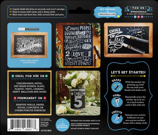 Produktbild VersaChalk - Weisse Flüssigkreide Marker 10er Set 5mm Spitze (Weiss, 5 mm, 10 x)