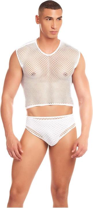 René Rofé Rainbow Party Weisses Dessous-Set, S/M (S/M)