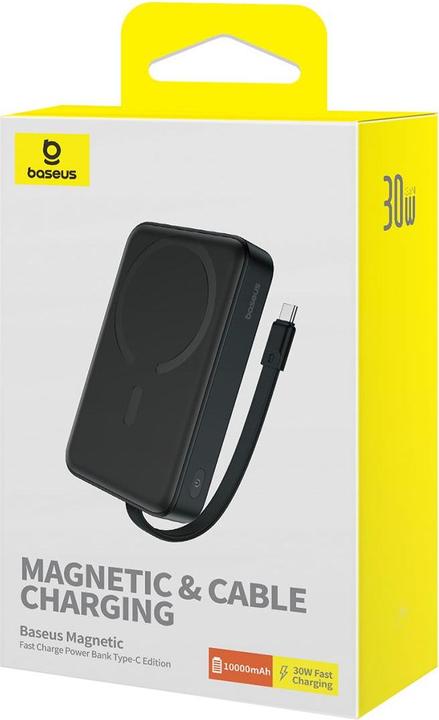Actual product image Baseus Powerbank Magnetic Mini 10000mAh 30W MagSafe (black) (10000 mAh, 30 W, 37000 Wh)