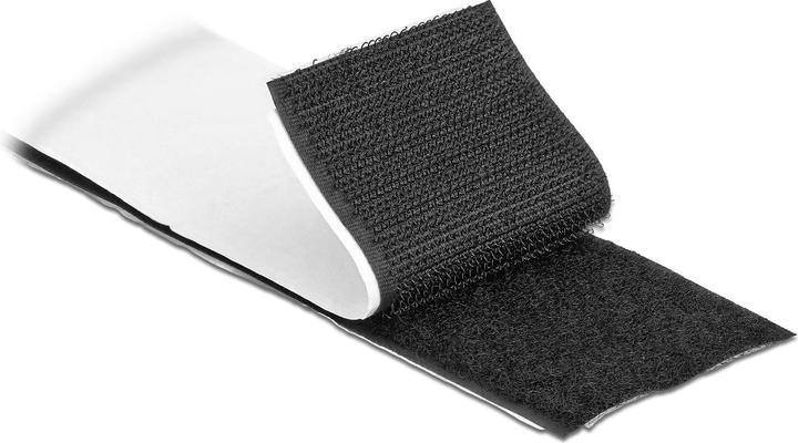 Actual product image Delock Velcro Tape Roll 5m x 50 mm Adhesive and Velcro Tape Black (50 mm)