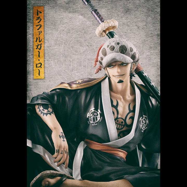 Actual product image Megahouse One Piece statuette PVC Portrait Of Pirates Warriors Alliance Trafalgar Law 17 cm