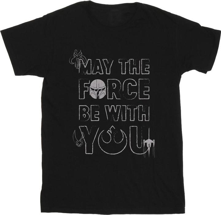 Star Wars The Mandalorian May The Force Mando TShirt (M)