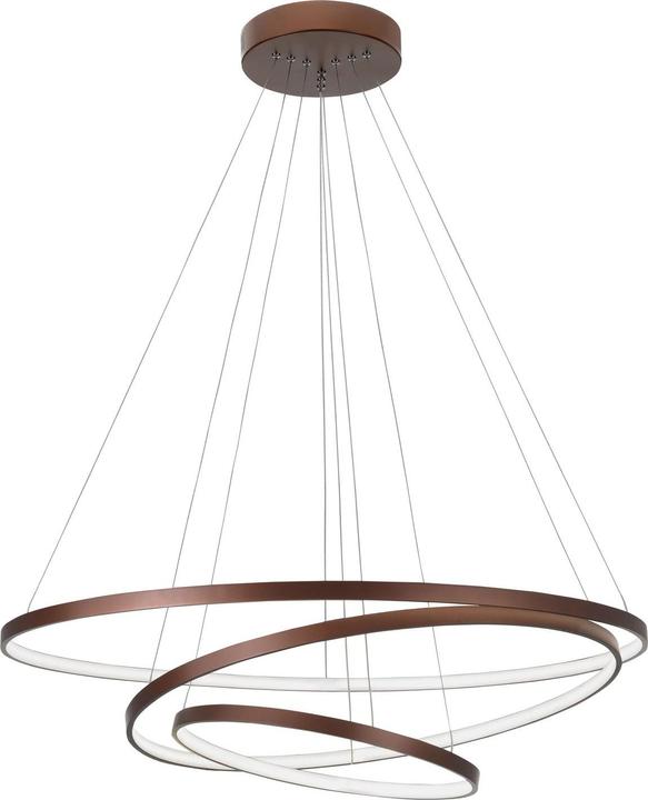 Actual product image Nova Luce FERROL LED pendant light brown 123W warm white 150x80cm dimmable 6265004