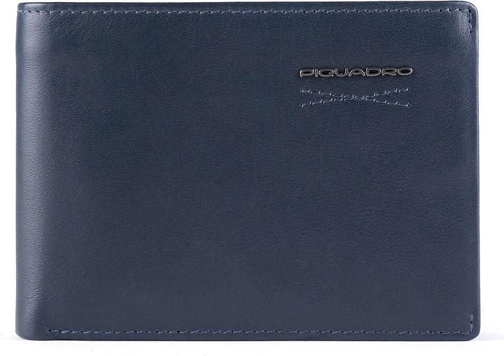Actual product image Piquadro Obidos, Leather Wallet, Coin Holder, Navy, For Men