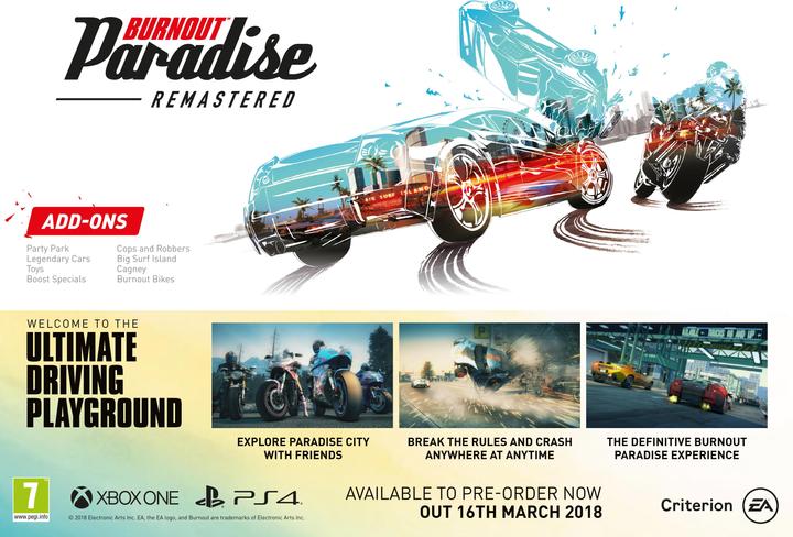 Actual product image EA Games Microsoft Burnout Paradise Remastered, Xbox One Revised (Xbox One S, EN)