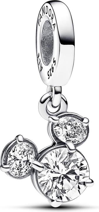 Pandora Disney Micky Maus Funkelnder Kopf Sil­hou­et­te Charm (Silber 925)