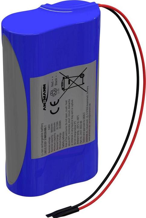 Actual product image Ansmann 1S2P Akkupack 2x 18650 Kabel Li-Ion 3.6V 6700mAh Akkupack 2x Li-Ion 3. (1 pcs., 18650, 6700 mAh)