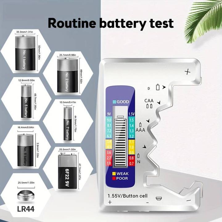 Immagine prodotto PhoneLook Tester universale intelligente per batterie con indicatore di carica della batteria a LED integrato