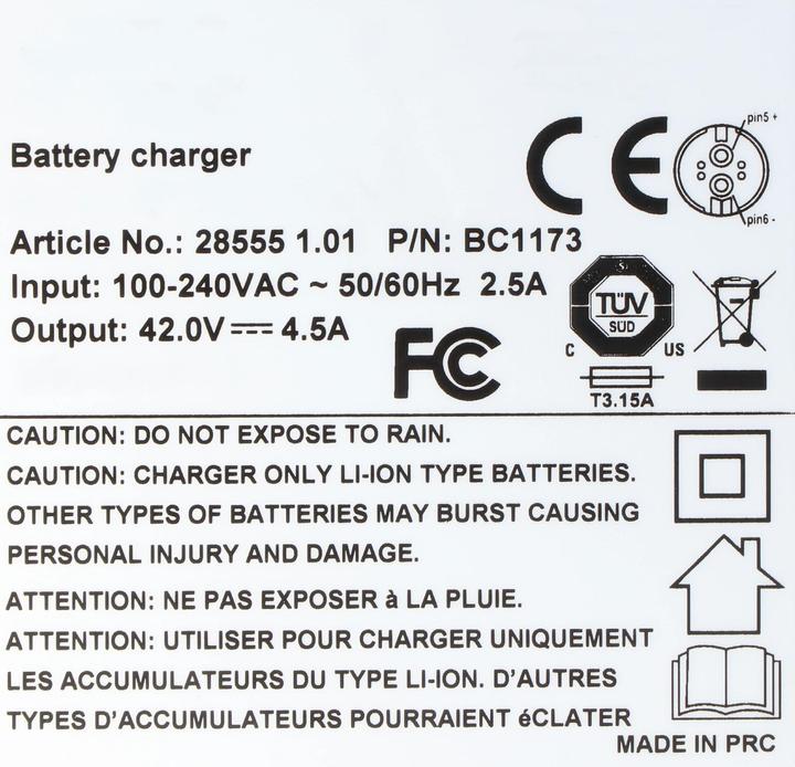 Actual product image BMZ E-Bike Schnell-Ladegerät passend für den Kalkhoff Select i8 Akku (E-Bike battery)