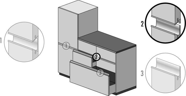 Actual product image Werkstarck Handle strip profiles with profile height 16 mm