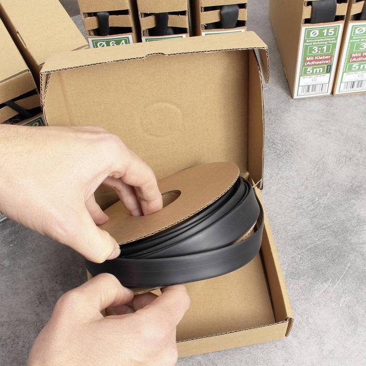 Actual product image Quadrios 23CA182 Heat shrink tubing with adhesive black Shrink ratio:3:1 5 m (1 x)