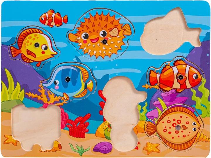 Image du produit Smily Jouez à un puzzle magnétique de pêche en bois (8 pièces)