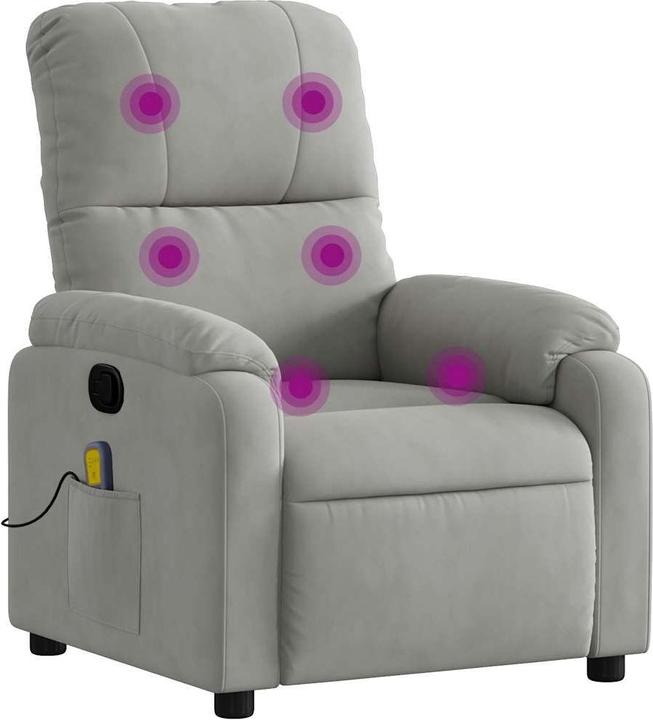 Produktbild VidaXL Massagesessel Hellgrau Mikrofasergewebe,Farbe