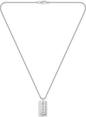 Actual product image Hugo Boss Men's Steel Dog Tag Devon Necklace 1580575
