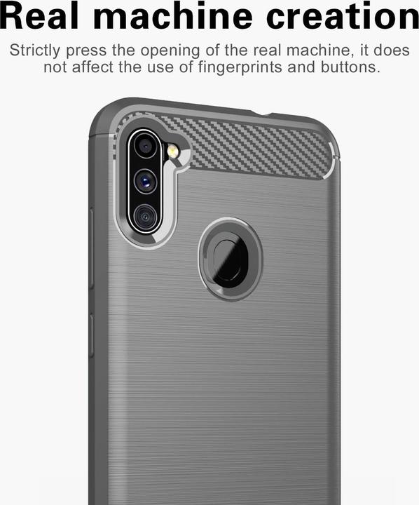 Produktbild Cadorabo TPU Ultra Slim carbon edelstahl Kombi Cover (Samsung Galaxy A11, Samsung Galaxy M11)
