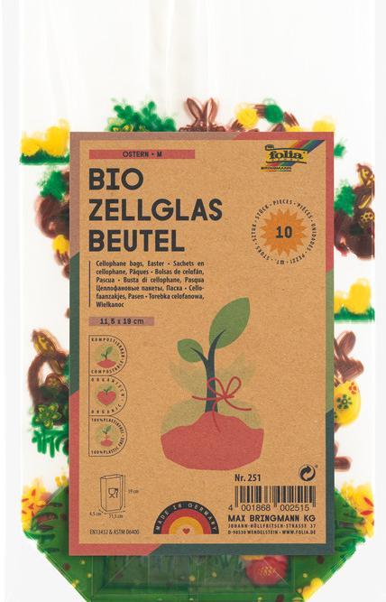 Folia Cellophane bag with Easter print, (W)115 x (H)190 mm (1 x)