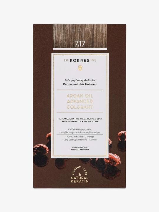 Actual product image Korres Argan Oil Hair Color (7.17 Medium blonde beige)