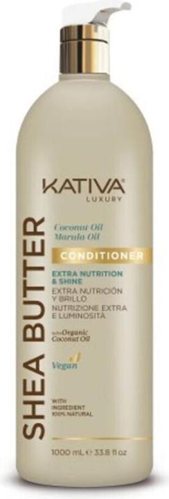 Immagine prodotto Kativa Balsamo di lusso Burro di Karitè, Olio di Cocco e Marula Nutrizione e lucentezza extra Vegan 1L (1000 ml)