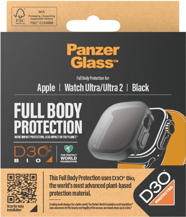 Actual product image PanzerGlass Screen Protector Full Body Apple Watch 2023 49mm with D3O black