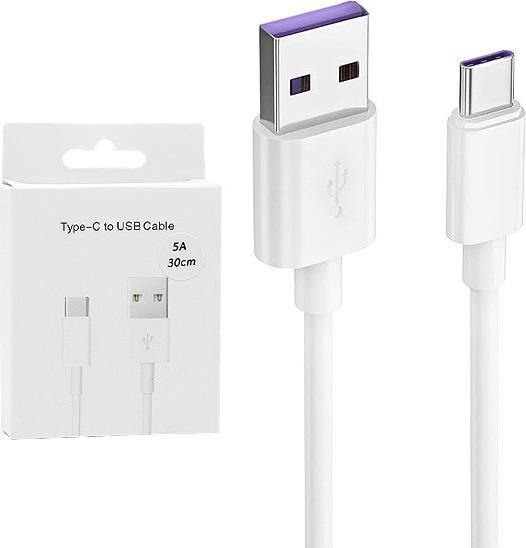 Ecobox USB Typ-C Kabel 5a Weiss 30cm