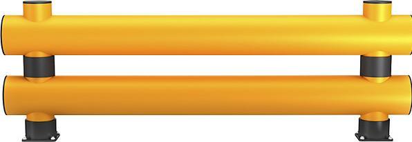 Image du produit Ampere Barrière de protection, hauteur 690 mm, planche double, longueur 8 m, jaune