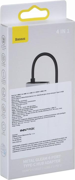 Produktbild Baseus Gleam Series 4-in-1 (USB-C, 1 Ports)