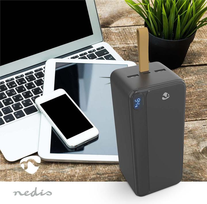 Produktbild Nedis powerbank | 30000 mAh | 1.5 / 1.67 / 2.0 / 2.22 / 3.0 A | Anzahl der Ausgänge: 3 | Ausgangsans (30000 mAh, 20 W, 111 Wh)