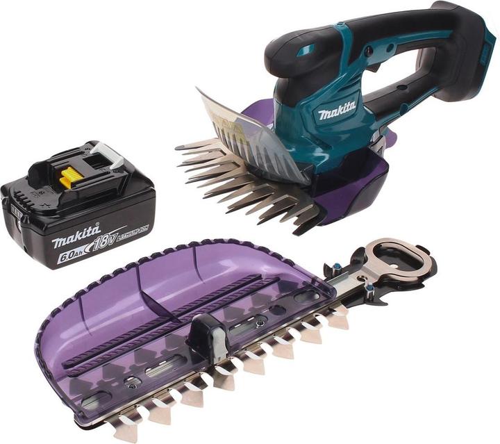 Actual product image Makita DUM 604 G1X Battery grass shears 18 V with grass and shrub shear blade + 1x battery 6.0 Ah - without (Cordless hedgecutters)