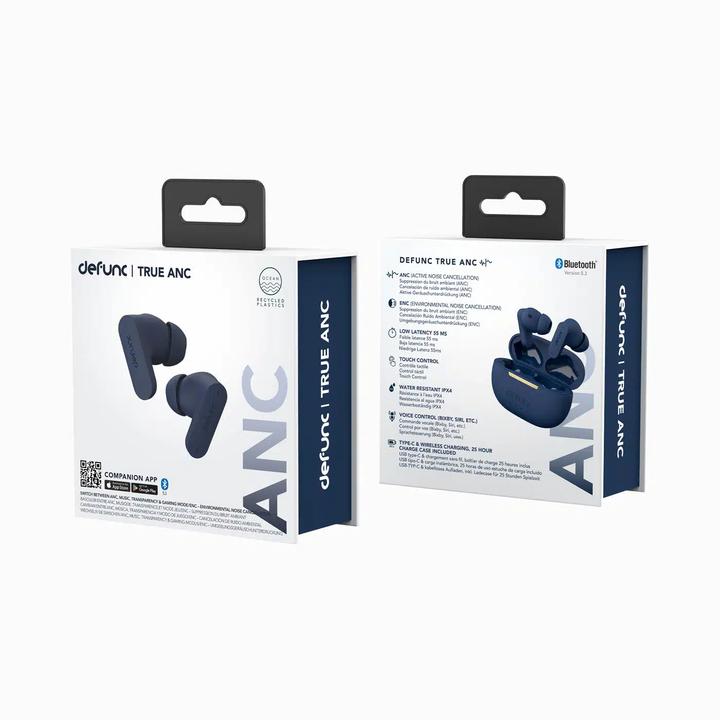 Image du produit Defunc Écouteurs True Anc, intra-auriculaires, sans fil, bleu (ANC, 25 h, Sans fil)