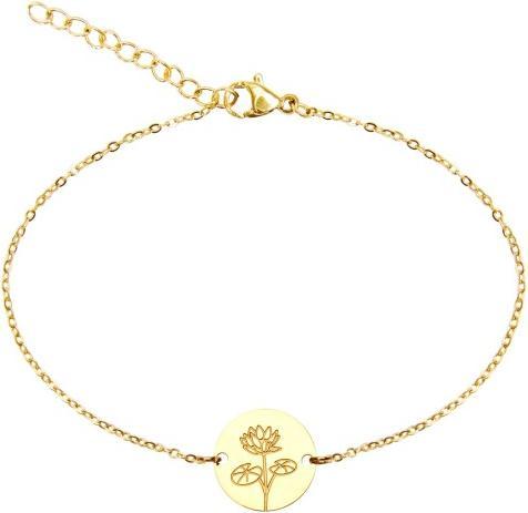 HCA Armband - "Your Flower" - Edelstahl vergoldet - Seerose (Edelstahl)