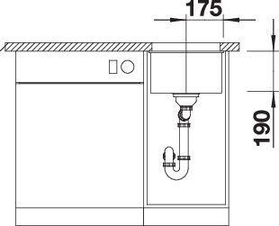 Actual product image Blanco SUBLINE 320-U (Undermount sink, 35 cm, 46 cm)
