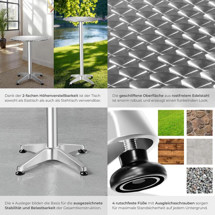Image du produit tectake Tables de bistrot (Ø 60 x 110 cm)