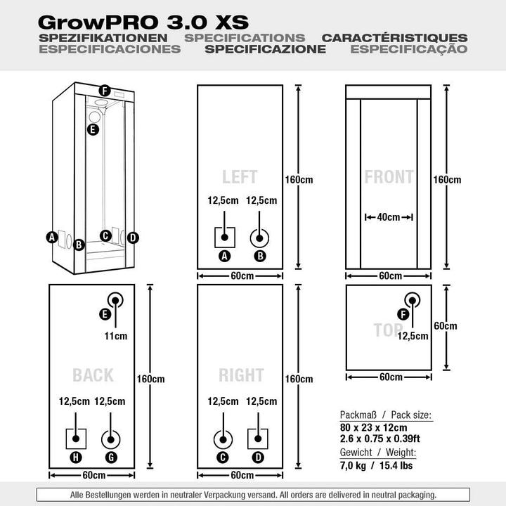 Produktbild GrowPRO Growzelt 3.0 XS