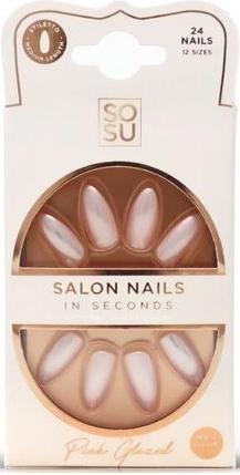 Immagine prodotto Sosu Cosmetici - Unghie artificiali rosa (unghie da salone) 24 pezzi (Unghie artificiali, Pink)