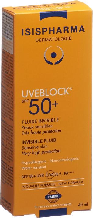 Actual product image Isispharma Uveblock Fluide Invisible Spf50+ (Suntan cream, SPF 50, 40 ml)