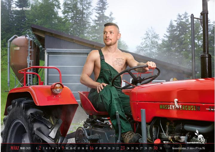 Actual product image Swiss Farmers' Calendar Boys 2025 (56 x 40 cm, German, French, Italian, English)