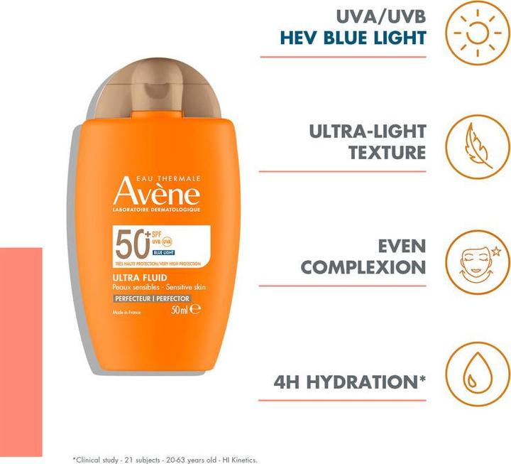 Actual product image Avène Ultra Fluid Perfector (Sun cream face, SPF 50+, 50 ml, 69 g)