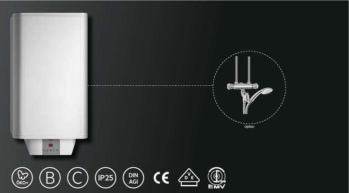 Produktbild AEG Haustechnik DEM 100 Comfort EL Warmwasserspeicher mit Stecker, 100 Liter, energiesparend, gradgenau, VDE geprüft