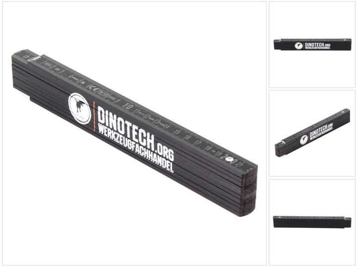 Produktbild Dinotech Gliedermassstab Zollstock Meterstab schwarz 2m Genauigkeitsklasse III