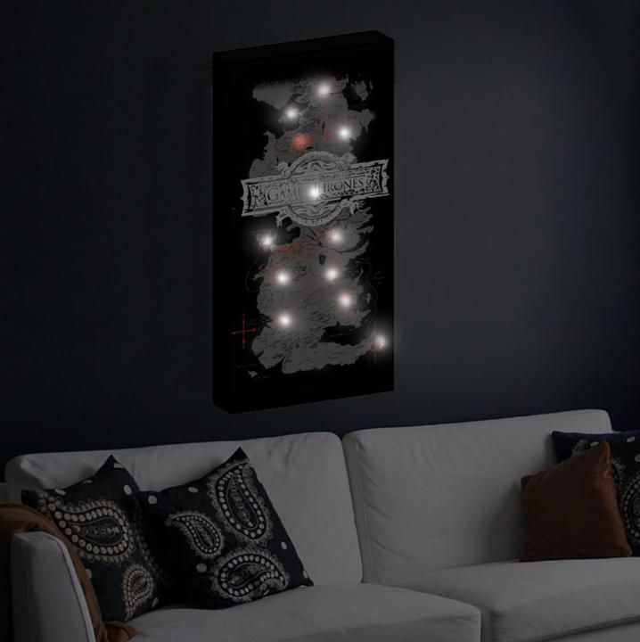 Actual product image Game of Thrones Canvas with 6 LED lights